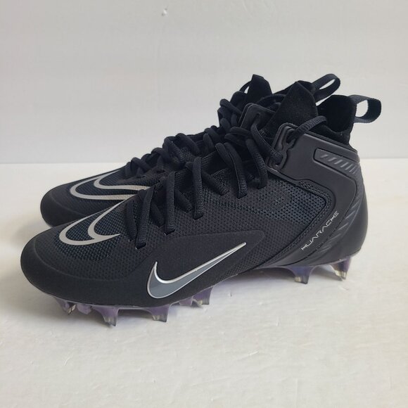 NEW Nike Alpha Huarache 8 Elite LAX Lacrosse Cleats CW4447-001 Size 9.5 Black
